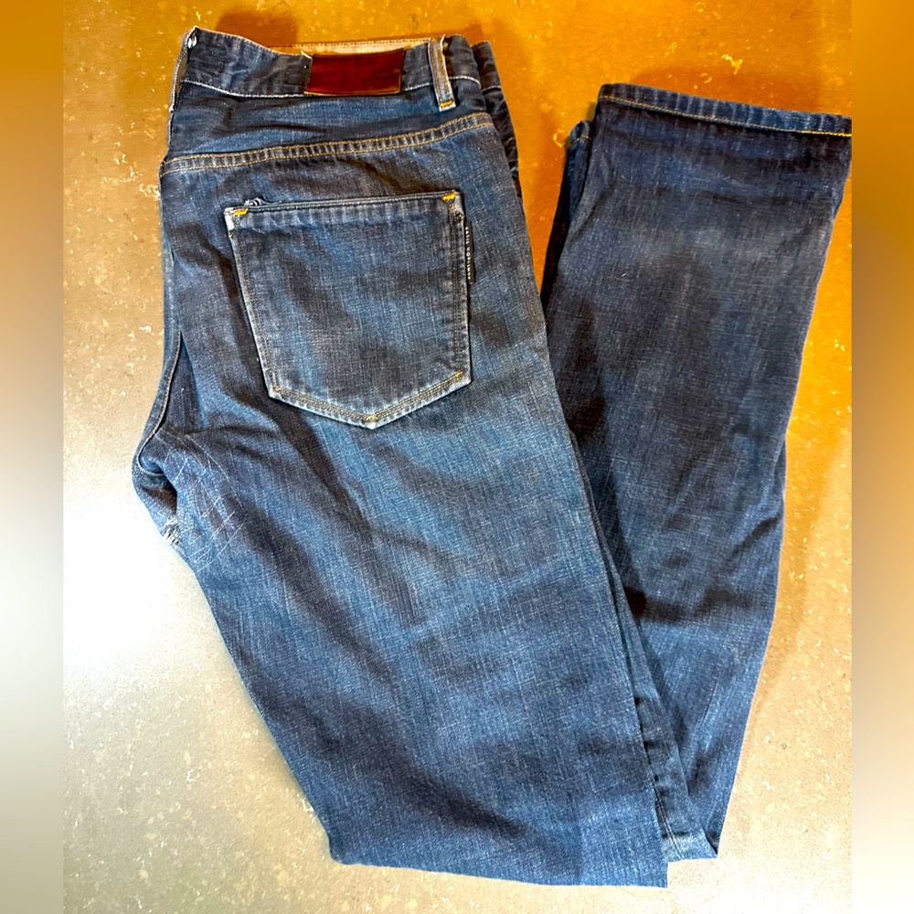 Kasil workshop Davison straight leg 33x34 distressed denim jeans preowned